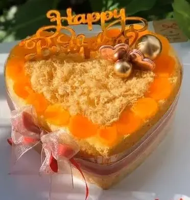 Mango Jelly cake with pork floss